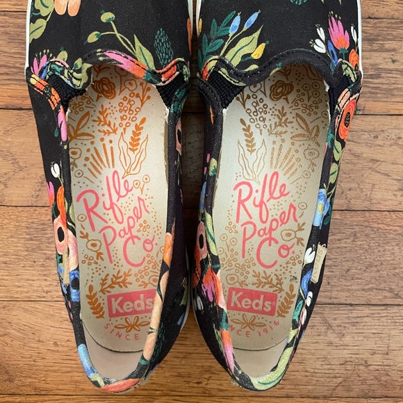 Rifle Paper Co. X Keds Triple Decker Lively Floral  Women’s Slip Ons - Size 8 - Picture 4 of 9